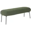Image de sweeek - Banc. Bout de lit avec revêtement Bouclette texturée. Kaki. Pieds en métal Noir. L 120 x P 41 x H 42.5cm