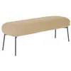Image de sweeek - Banc. Bout de lit avec revêtement Bouclette texturée. Beige. Pieds en métal Noir. L 120 x P 41 x H 42.5cm