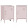 Image de sweeek - Lot de 2 Tables de Chevet en Acier 1 Porte. Rose. casier. L 38 x P 38 x H 55.7 cm