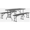 Image de sweeek - Set de Table et bancs de réception. 180cm. Pliables. avec poignée de Transport. Plastique Gris foncé. Table de Camping