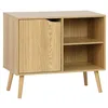 Image de sweeek - Buffet de Rangement Effet frêne 1 Porte. 2 étagères. Buffet Bas. 80cm