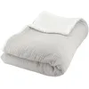Image de sweeek - Plaid Sherpa et Gaze de Coton 130 x 170 cm Gris. Alix. bi-matière