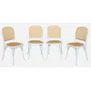 Image de sweeek - Lot de 4 chaises Vintage en Bois avec Assise et Dossier en rotin. Coloris Blanc. L 44.5 x P 48 x H 89.5cm