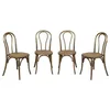 Image de sweeek - Lot de 4 chaises Vintage en Bois avec Assise en rotin et Dossier Arrondi. Coloris Marron Vieilli. L 48 x P 49.5 x H 90cm