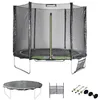 Image de sweeek - Trampoline 250 cm. Vert. avec Filet de Protection. bâche. Filet pour Chaussures. kit d’ancrage