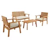 Image de sweeek - Salon de jardin bois et cannage vertical BOHEMIA 4 places