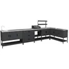 Image de sweeek - Cuisine extérieure Naxos 5 modules avec barbecue au charbon acier inoxydable noir