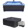 Image de sweeek - Spa Rigide Oslo Sapphire 6 Personnes Gris. 4 Coussins. bâche Incluse + Housse Thermique. hydromassages système