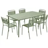 Image de sweeek - Table de Jardin métal + 6 assises Vert. Acier Traitement Anti Rouille