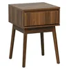 Image de sweeek - Table de Chevet avec Un tiroir. Panneaux stratifiés Couleur Noyer. Pied en Bois de Sapin. L 39 x l 39 x H 55.4cm Linear