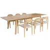 Image de sweeek - Table de Jardin Extensible Bois d'acacia + 6 assises en résine Couleur Naturel Palena + Cerina