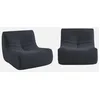 Image de sweeek - Chauffeuse Tissu Effet Alpaca 2 Places. Bleu Nuit. Style Contemporain. L 91 x P 105 x H 72cm
