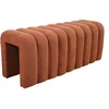 Image de sweeek - Banc. Bout de lit Blanc Contemporain en Tissu Orange