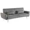Image de sweeek - Canapé Convertible Design en Velours côtelé Gris foncé - Oskar - 3 Places scandinave Droit avec Pieds métal chromé