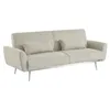 Image de sweeek - Canapé Convertible Design en Velours côtelé Gris Clair - Oskar - 3 Places scandinave Droit avec Pieds métal chromé