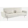 Image de Alice's Garden sweeek - Canapé Convertible Design en Velours côtelé Blanc - Oskar - 3 Places scandinave Droit avec Pieds métal chromé