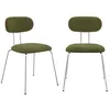 Image de Alice's Garden sweeek - 2 chaises décor Bois courbé teinté Noyer et Tissu déperlant Kaki. Pieds métal chromé - L 45 x P 55 x H 80cm - Erin