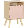 Image de sweeek - Table de Chevet Enfant décor Bois Rose 1 Porte. Pieds Bois de pin - 34 x 23.5 x 52 cm - Azur