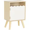 Image de sweeek - Table de Chevet Enfant décor Bois Blanc 1 Porte. Pieds Bois de pin - 34 x 23.5 x 52 cm - Azur