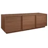 Image de sweeek - Meuble TV décor bois noyer 3 portes L 140 x P 43 x H 45cm - Kuba