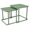 Image de sweeek - Table gigogne extérieure carrée en Acier 45cm Vert - Amélia