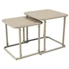 Image de sweeek - Table gigogne extérieure carrée en Acier 45cm Beige - Amélia