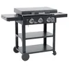 Image de sweeek - Plancha gaz 3 brûleurs Acier Inoxydable 12kW avec Chariot Noir - Raoul
