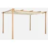 Image de sweeek - Pergola 3 x 4 m en aluminium avec couvercle coulissant écru - 394 x 298 x 222 cm