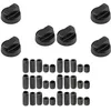 Image de SOS Accessoire Lot de 6 boutons de four noir universel avec 30 adaptateurs pour Four, cuisinière TOUTES MARQUES 3666356130074