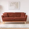 Image de CONCEPT USINE | Canapé 3 Places HOGA Terracotta | Style Scandinave | Velours Côtelé Déhoussable | Assise Confortable Rembourrée | Pieds Obliques Bois | Design Tendance et Chaleureux