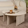 Image de CONCEPT USINE Duo Tables Basses Rondes APIX Emboîtables Travertin 90cm