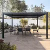 Image de CONCEPT USINE | Pergola Bioclimatique Aluminium 4x3 m Naxos Gris Anthracite | Lames Orientables en Aluminium | 12m² | Résistante et Design | Toit Ajustable par Manivelle | Idéal Terrasse Jardin