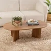 Image de CONCEPT USINE | Table Basse Ovale 120x60 cm Bois Brun RAAV | Design Contemporain & Chaleureux | MDF Résistant et Léger | Forme Adoucie pour Salon Moderne ou Classique | Montage Facile