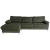 Image de CONCEPT USINE | Canapé d’Angle 4-5 Places Galway Vert | Méridienne Gauche | Velours Côtelé Ultra Doux | Assise Profonde et Moelleuse | Pieds Métal | Confort Durable | Look Contemporain