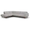 Image de CONCEPT USINE | Grand Canapé d’Angle 5/6 Places York Gris avec Méridienne Gauche | Design Élégant, Pieds Bois Naturel | Assise Confortable Haute Densité | Style Moderne, Intemporel | 233 x 206 cm