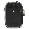 Image de Fuchsia - Mini Sac noir uni grainé avec fermeture zippée et marque embossée - Taille TU