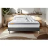 Image de Septnuits Pack Matelas + sommier Gris 160x200 Memo Zen Mousse à mémoire de Forme 5 Zones de Confort Maxi épaisseur + Couette + 2 oreillers | Epaisseur : 26 cm | Confort : Ferme