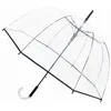 Image de SMATI Parapluie Long Transparent, Parapluie Cloche, Ouverture automatique, Poignée transparente, Liseret Noir
