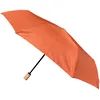 Image de SMATI Parapluie femme en tissu Recyclé - objet écologique - Solide anti vent - automatique ouverture fermeture - Poignée en bois ; Parapluie Pliant Compact Voyage; Couleur Cognac