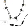 Image de Guirlande lumineuse extérieure connectable Party Clear - LUMI JARDIN - 20 globes guinguette LED - Blanc chaud