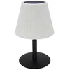 Image de Lumisky Lampe de table solaire 2 en 1 à planter ou à poser pied metal abat-jour ondulé LED blanc dimmable BOUFFANT H62cm