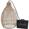 Image de Suspension solaire - LUMISKY - HOLIDAY - H42 cm - Bohème naturel style vannerie tressée - LED blanc chaud