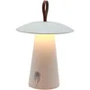 Image de Lampe de table sans fil - LUMISKY - FUNGY - H29 cm - Aluminium - Anse en cuir - LED blanc chaud