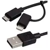 Image de Watt&Co - Câble 2en1 USB 3,0 pour appareils iOS et Android avec embout coulissant
