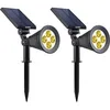 Image de Lot de 2 projecteurs solaires à LED Spiky - LUMI JARDIN - 200 Lumens - Blanc chaud - Etanche - 34 cm