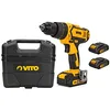 Image de VITO - Perceuse visseuse sans fil 18V + 2 Batteries Lithium 2.0Ah Mallette Professionnelle de 18 accessoires de vissage et perçage