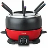 Image de H.Koenig Appareil à Fondue Electrique 6 Fourchettes 2L Inox ALP1800, Service à Fondue Chocolat Bourguignonne Fromage Savoyarde, Bol Amovible Antiadhésif Résistant, Couvercle antiprojection