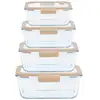 Image de 4 boîtes de conservation sous vide 460 ml, 800 ml, 1200 ml et 1900 ml et pompe sous vide Pebbly