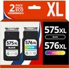 Image de 123CONSOMMABLES - Pack compatible CANON PG-575XL/CL-576XL, 2 cartouches