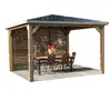 Image de Pool house manuel bois Foresta THB3535V 3,5 x 2,8 m avec parois ventelles